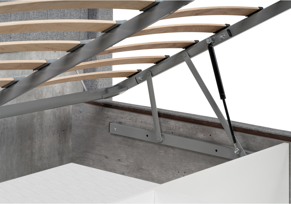 фото двуспальная кровать 160х200 woodville tulip с пм метрополитан грей / белая матовая 406291 | 220svet.ru