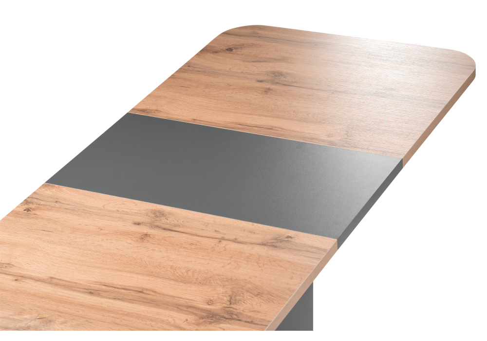 фото стол деревянный woodville лурвин дуб вотан / графит 514757 | 220svet.ru