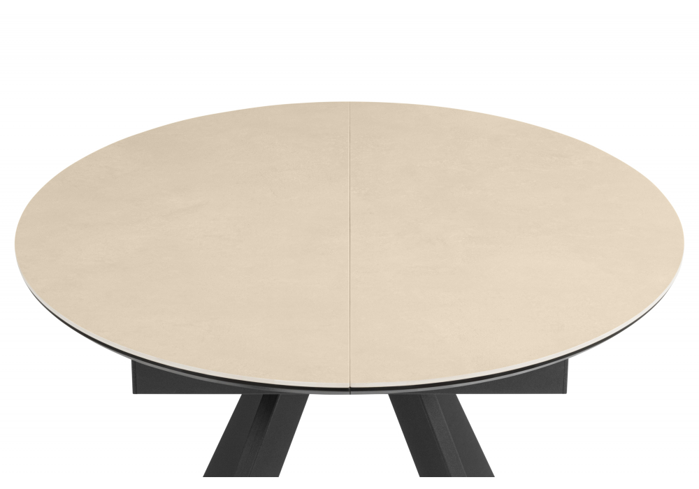 фото керамический стол раздвижной woodville трейси 90 okara light yellow / черный 664952 | 220svet.ru