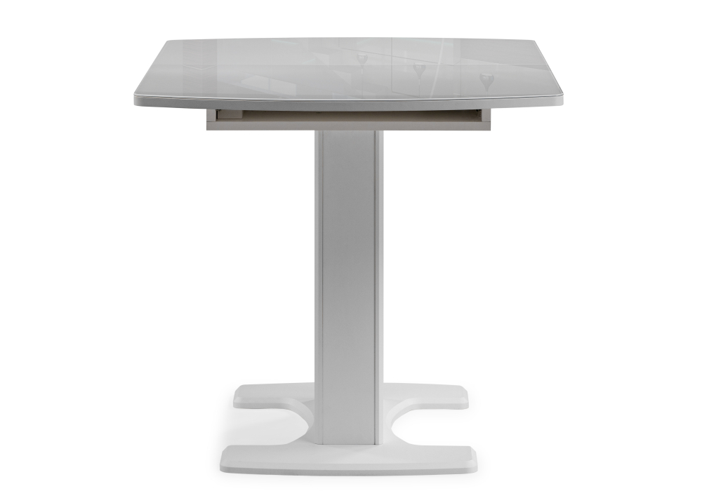 фото стол стеклянный woodville палмер 120(160)х80х75 белое стекло / белый 490090 | 220svet.ru