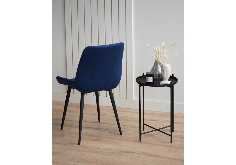 фото стул на металлокаркасе woodville челси к синий (zd 798) / черный 632531 | 220svet.ru