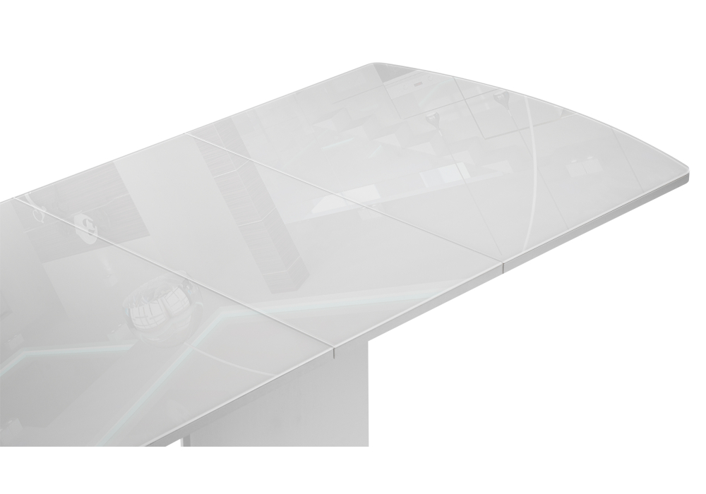 фото стол стеклянный woodville палмер 120(160)х80х75 белое стекло / белый 490090 | 220svet.ru