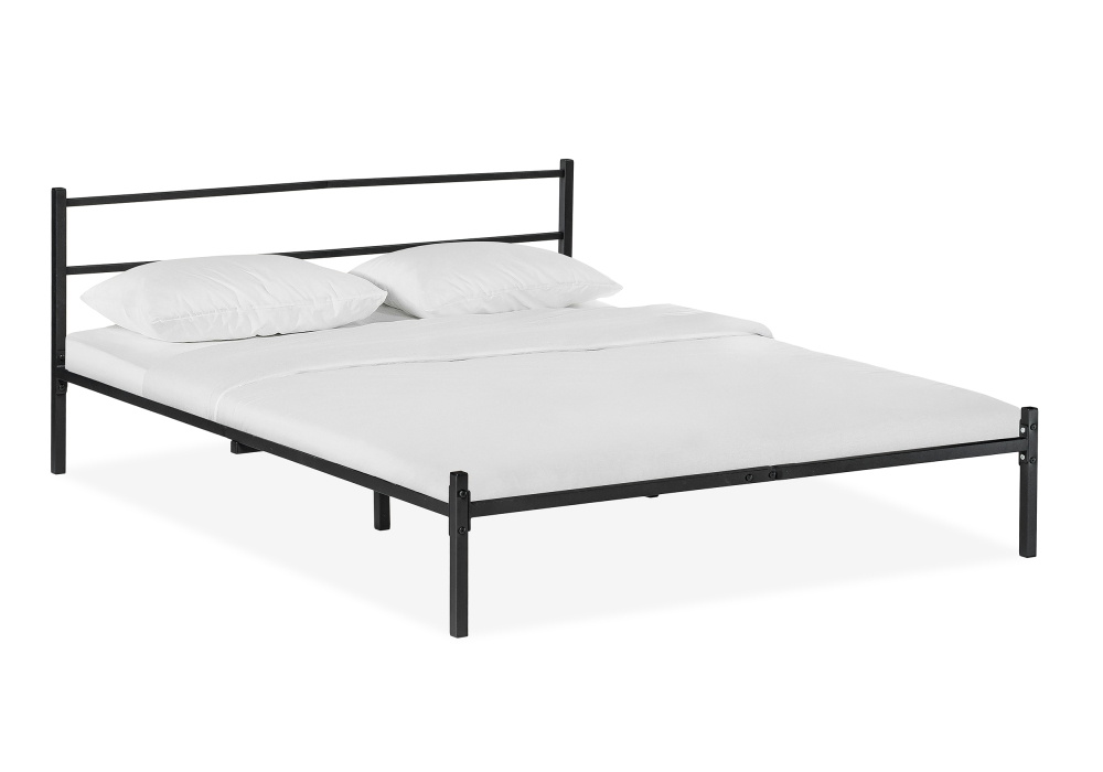 фото кровать двуспальная  woodville фади 160х200 черная 491588 | 220svet.ru