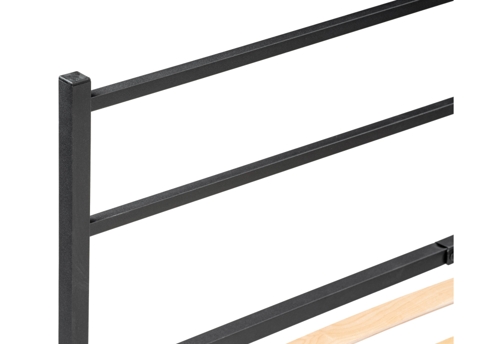 фото кровать двуспальная  woodville фади 160х200 черная 491588 | 220svet.ru