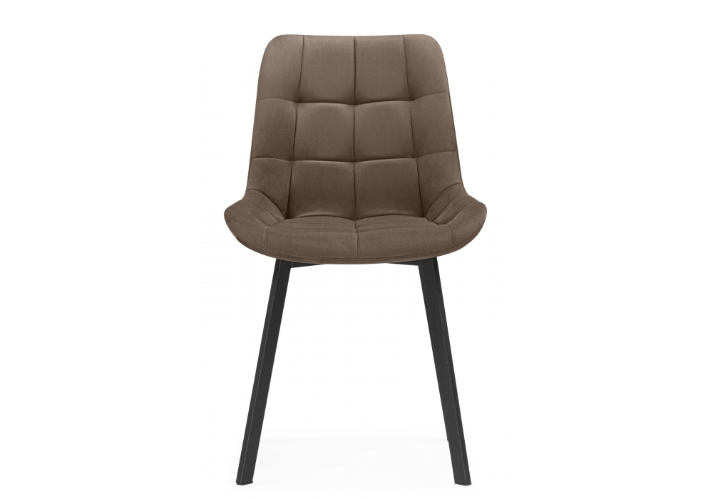 фото стул на металлокаркасе woodville челси коричневый / черный 632536 | 220svet.ru