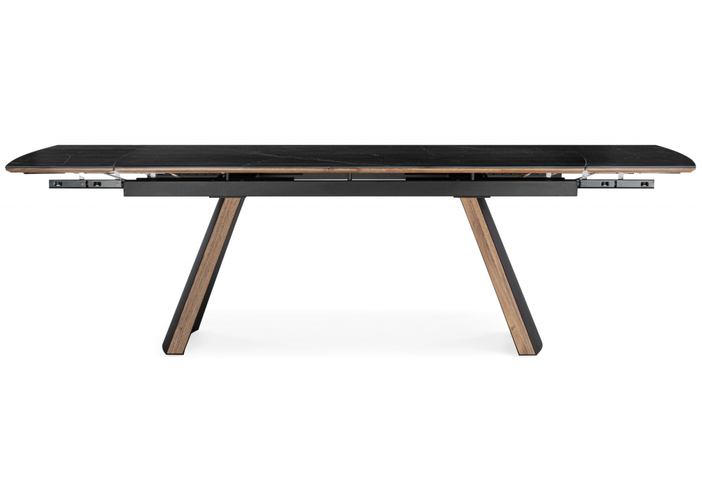 фото керамический стол раскладной 180(260)x90 woodville симмонс shakespeare black / черный 621516 | 220svet.ru