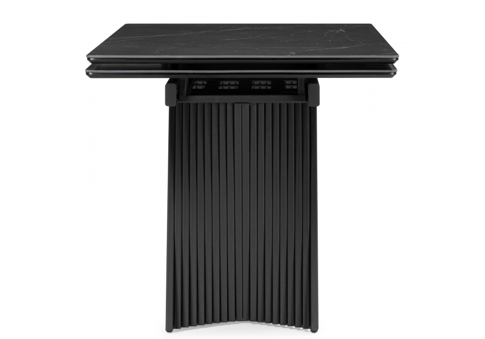 фото керамический стол раскладной woodville вейв 160(220)х89 черный мрамор shakespeare black / черный 626053 | 220svet.ru