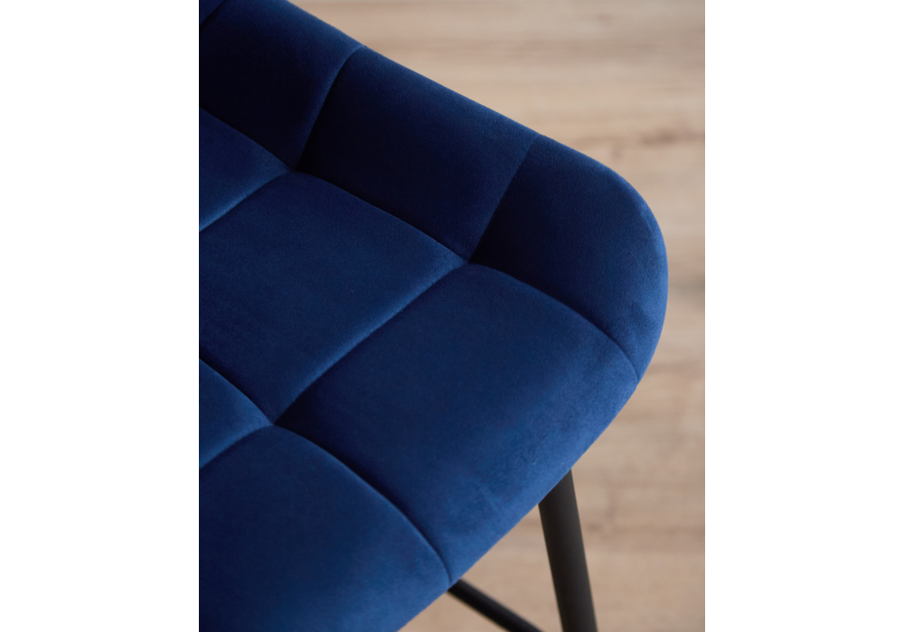 фото барный стул вращающийся woodville челси 360 синий (zd 798) / черный 632580 | 220svet.ru