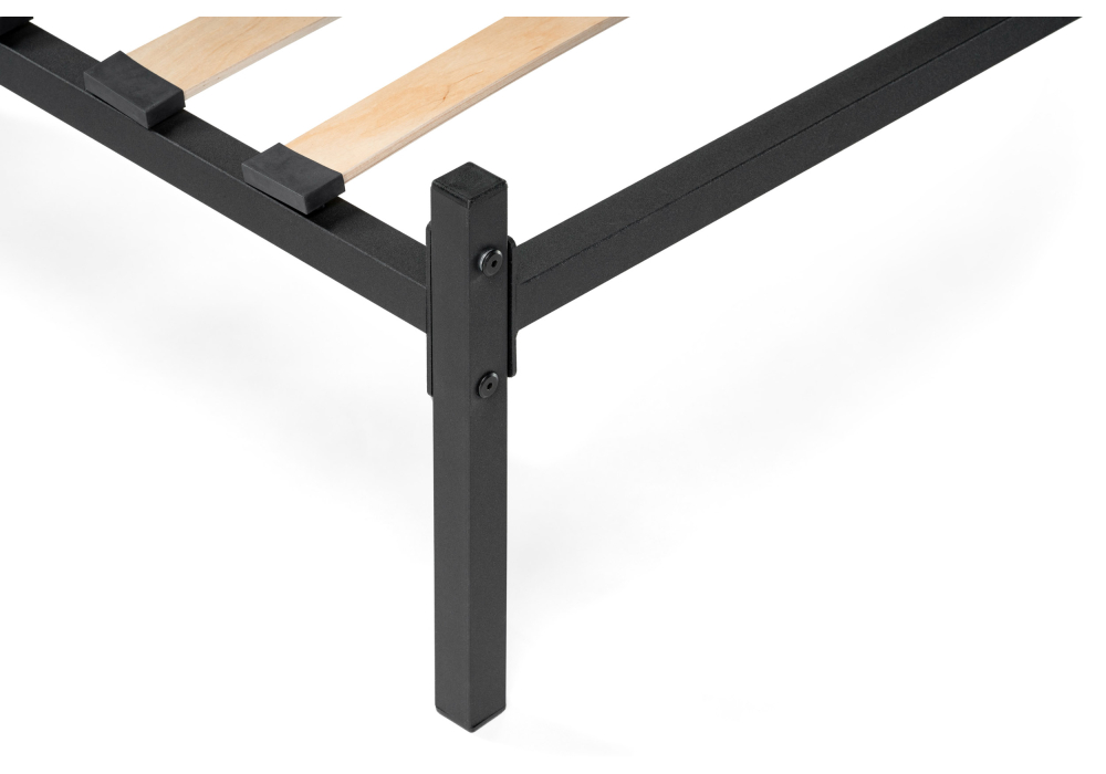 фото кровать двуспальная  woodville фади 160х200 черная 491588 | 220svet.ru