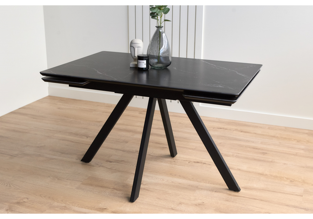 фото керамический стол раскладной 120(180)х80 woodville вилли shakespeare black / черный 622897 | 220svet.ru