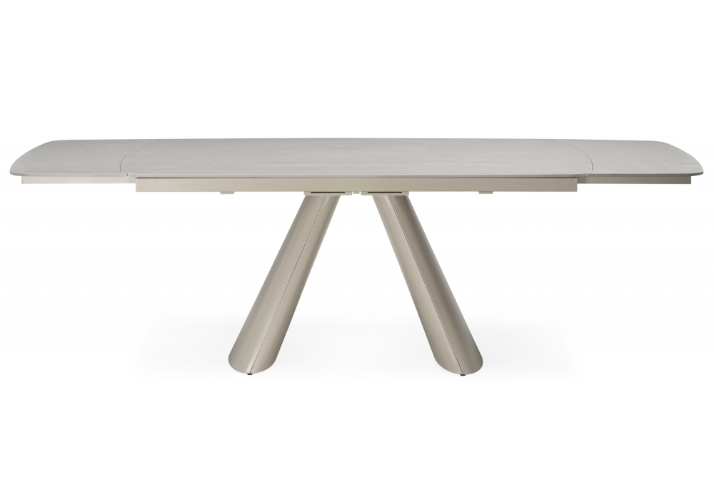 фото керамический стол раскладной woodville grig 165(240)x90 серо-бежевый 15859 | 220svet.ru