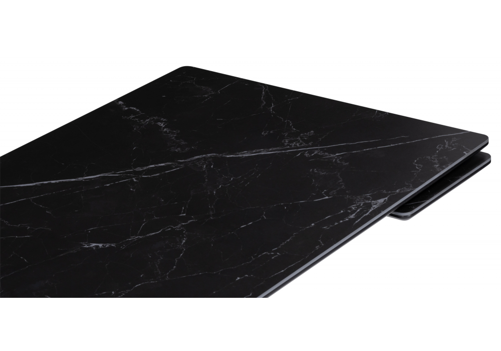 фото керамический стол 140(200)х80 раскладной woodville блэкберн черный мрамор shakespeare black / черный 625931 | 220svet.ru