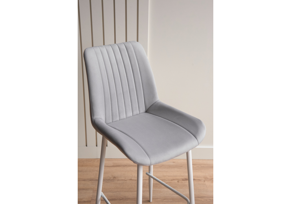 фото барный стул вращающийся woodville седа 360 светло-серый (zd 960) / белый 632588 | 220svet.ru