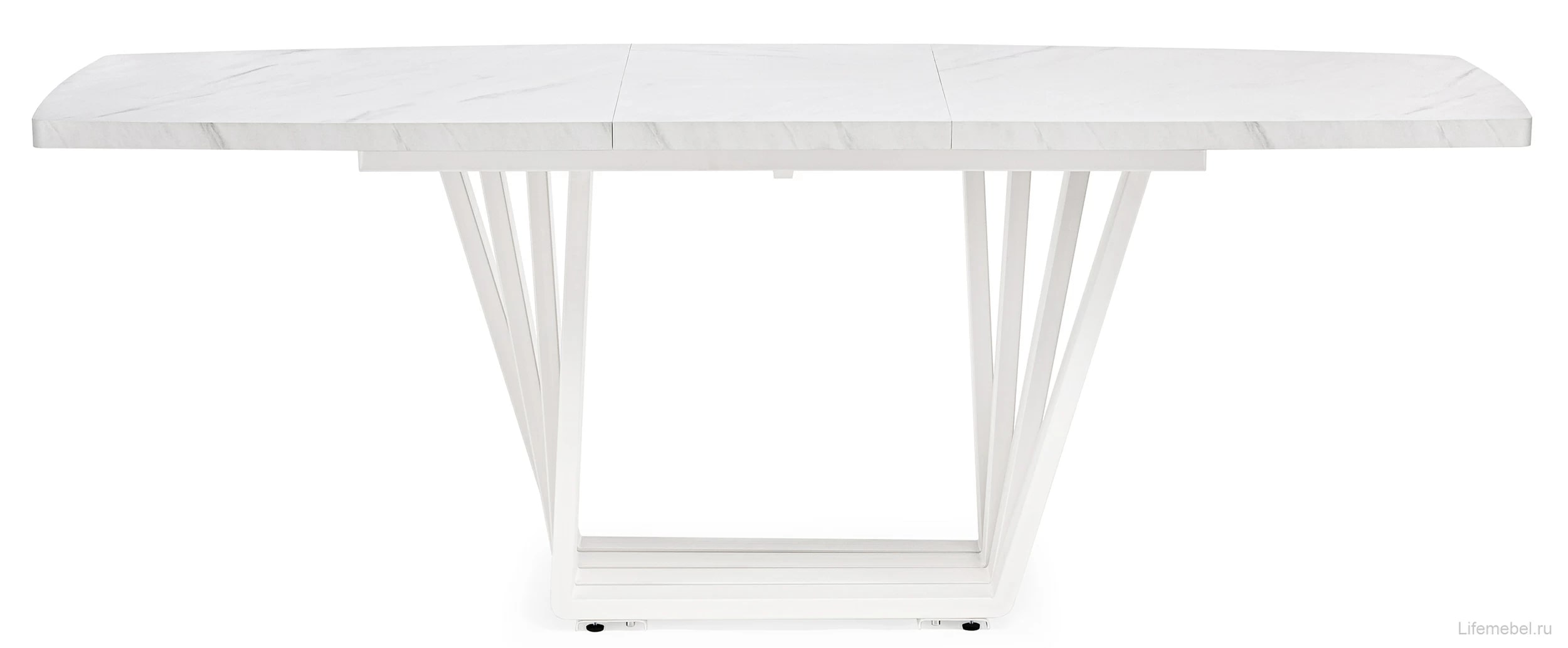 фото стол деревянный раздвижной woodville эудес мрамор леванто белый 551077 | 220svet.ru