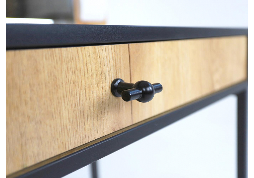 фото письменный стол woodville брут 6  крафт золотой / черный 405610 | 220svet.ru