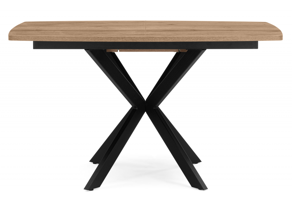 фото стол деревянный раскладной woodville палу 130(170)х80 дуб веллингтон / черный 633138 | 220svet.ru