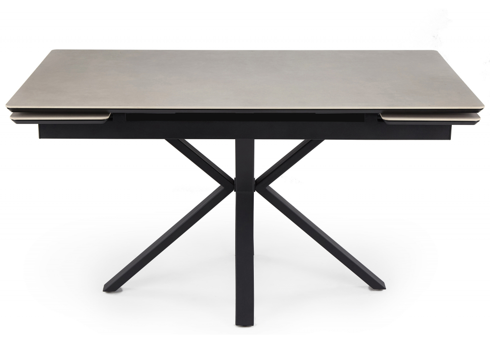 фото керамический стол раскладной woodville старлайт 120(180)х80 carmen light grey / черный 622890 | 220svet.ru