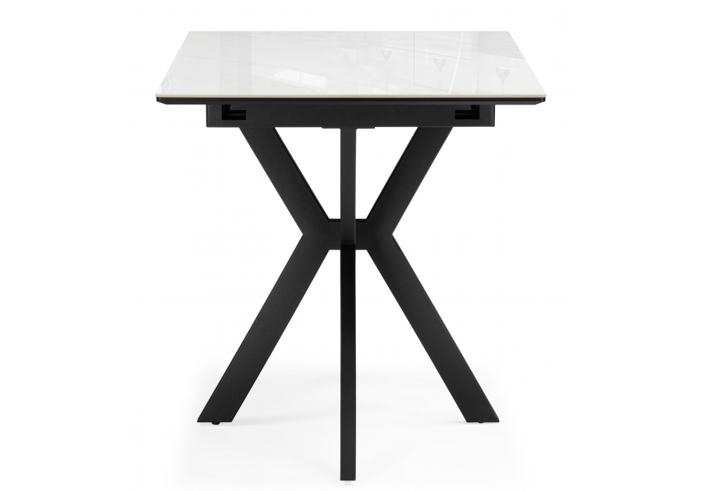 фото керамический стол раскладной 100(130)x70 woodville гардинг серый (yb9020022bg) / черный 631621 | 220svet.ru