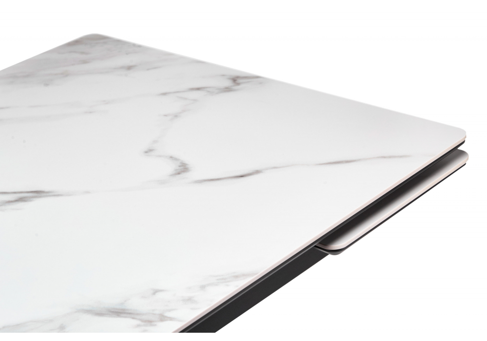 фото керамический стол раскладной 120(180)х80 woodville старлайт snow alpin / черный 622888 | 220svet.ru