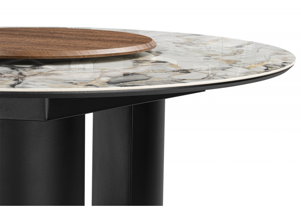 фото керамический стол woodville иган 137 орех кантри / arctic ocean / черный 621514 | 220svet.ru