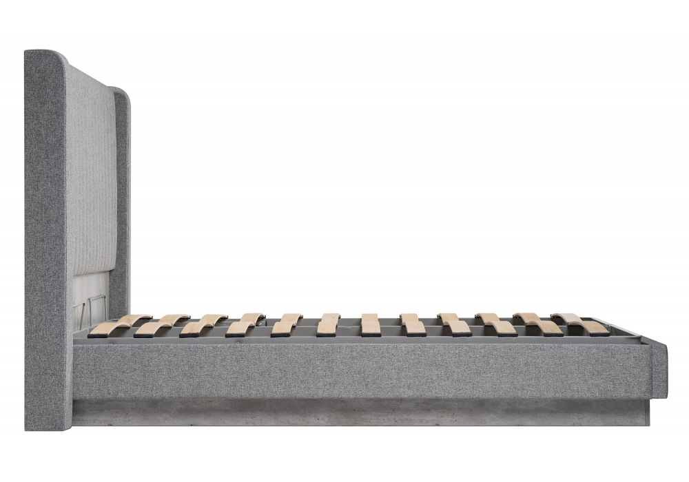 фото двуспальная кровать 160х200 woodville tulip с пм метрополитан грей / белая матовая 406291 | 220svet.ru