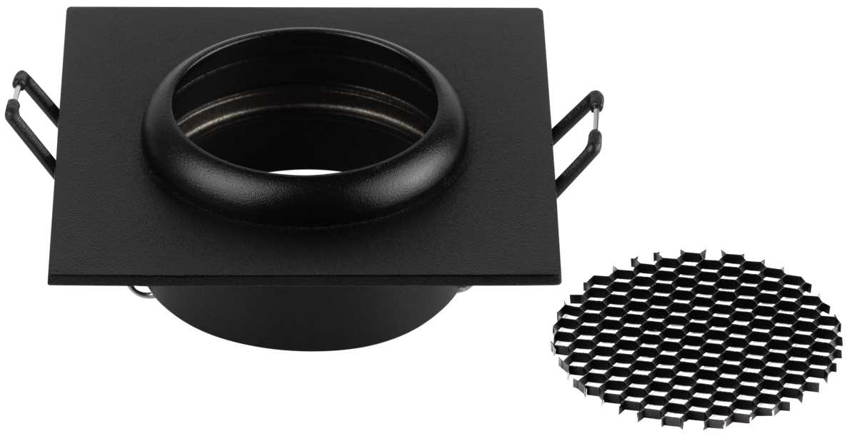 фото светильник встраиваемый алюминиевый эра kl110 bk под лампу mr16 gu5.3 черный матовый б0061530 | 220svet.ru