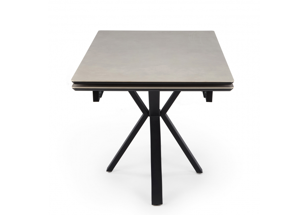 фото керамический стол раскладной 120(180)х80 woodville старлайт carmen light grey / черный 622890 | 220svet.ru