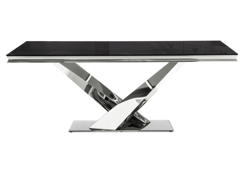 фото стол стеклянный woodville levon 200x100x75 black 15563 | 220svet.ru