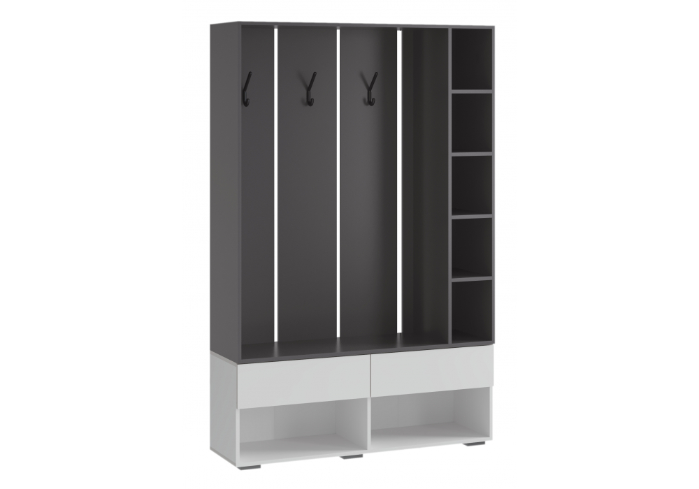 фото прихожая комплектация 2 woodville роут белый / графит 620673 | 220svet.ru