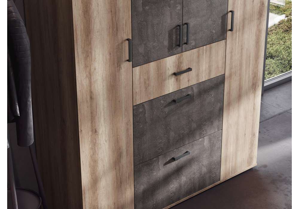 фото шкаф woodville паркинс железный камень / дуб каньон 546168 | 220svet.ru