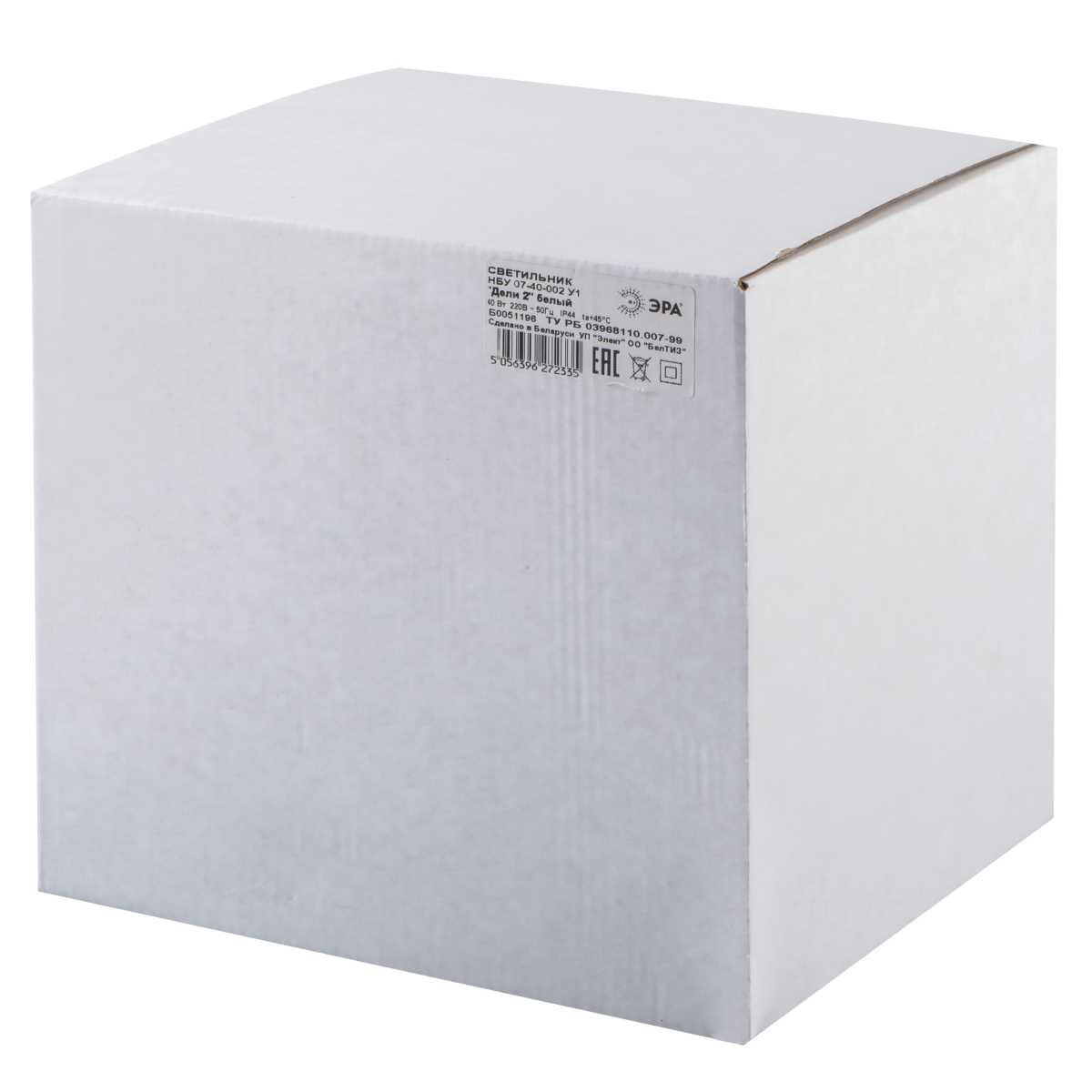 фото садово-парковый светильник эра «дели 2» нбу 07-40-002 белый 4-гранный настенный ip44 е27 max60вт б0051196 | 220svet.ru