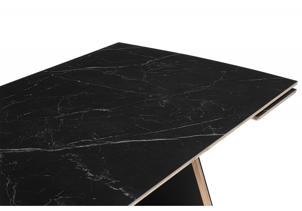 фото керамический стол раскладной 180(260)x90 woodville симмонс shakespeare black / черный 621516 | 220svet.ru