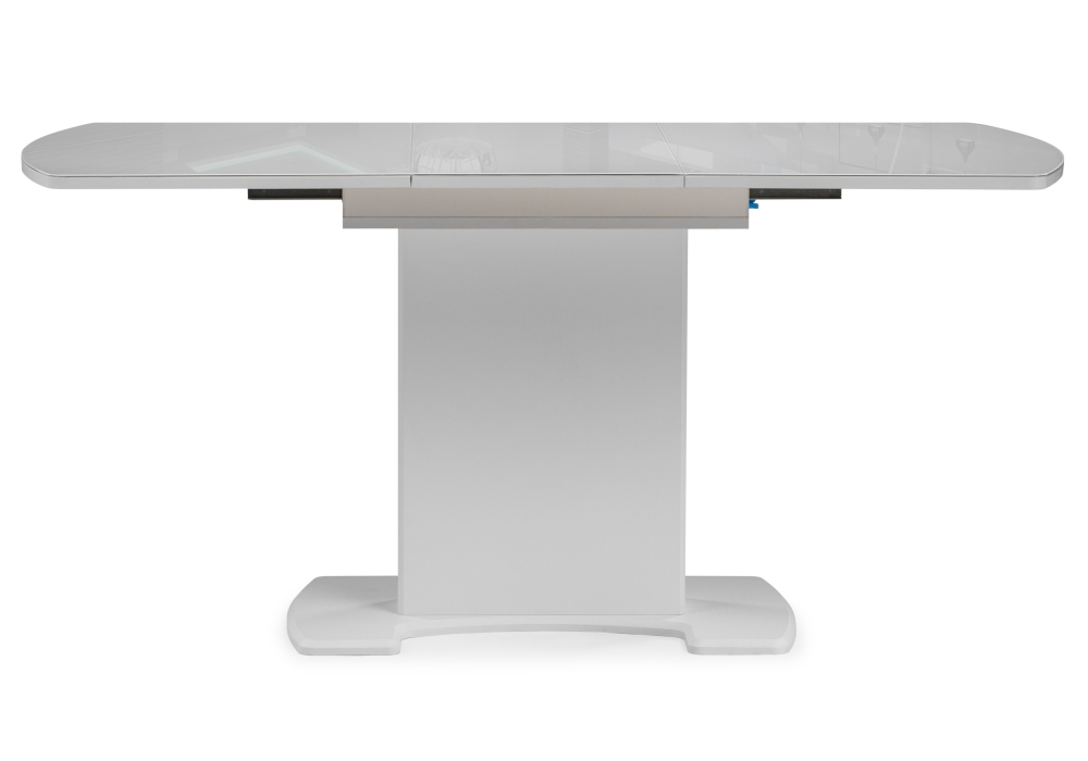 фото стол стеклянный woodville палмер 120(160)х80х75 белое стекло / белый 490090 | 220svet.ru