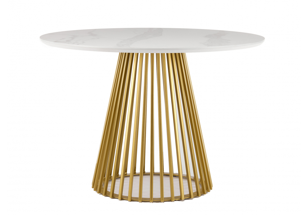 фото керамический стол woodville нэнси 110 patagonoa bianco repose / золото 625598 | 220svet.ru