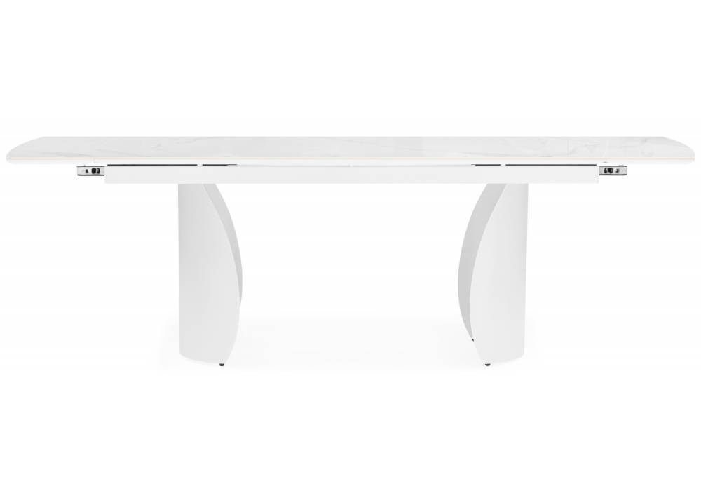 фото керамический стол раскладной 180(240)x90 woodville готланд statuario titan gloss / белый 621515 | 220svet.ru