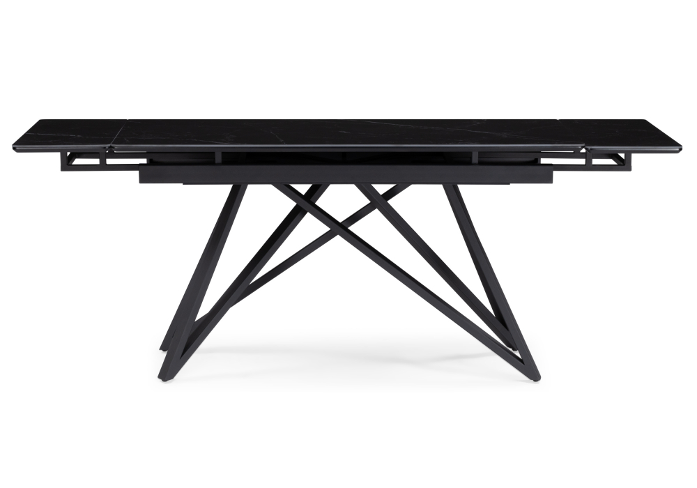 фото керамический стол 140(200)х80 раскладной woodville вилсон черный мрамор shakespeare black / черный 612176 | 220svet.ru