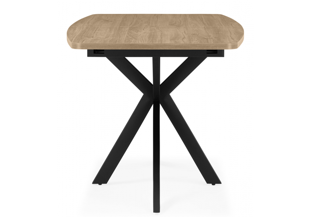 фото стол деревянный раскладной 130(170)x80 woodville индиана дуб кунео / черный 631622 | 220svet.ru