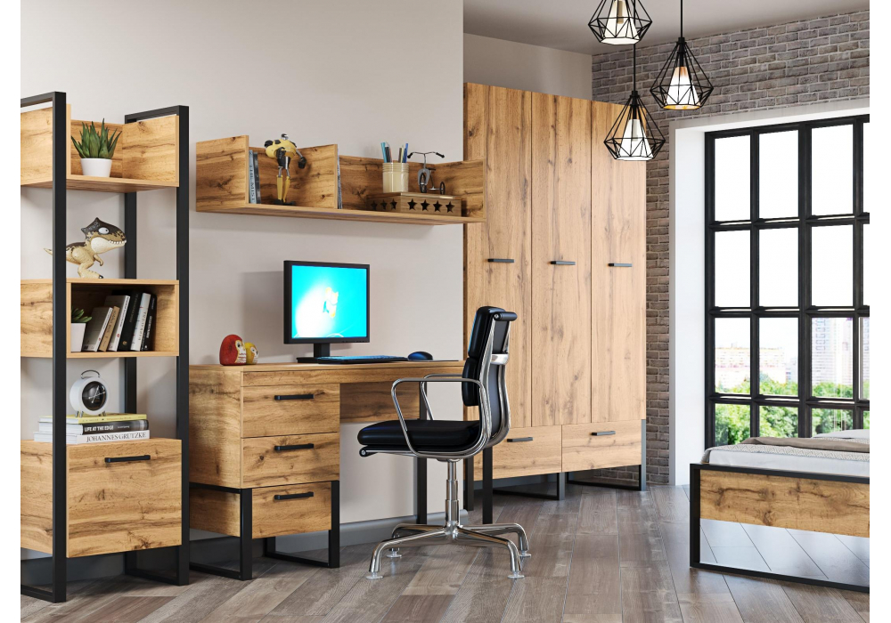 фото шкаф woodville iris дуб вотан / черный муар 406525 | 220svet.ru