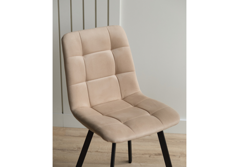 фото стул на металлокаркасе woodville чилли бежевый / черный 631631 | 220svet.ru