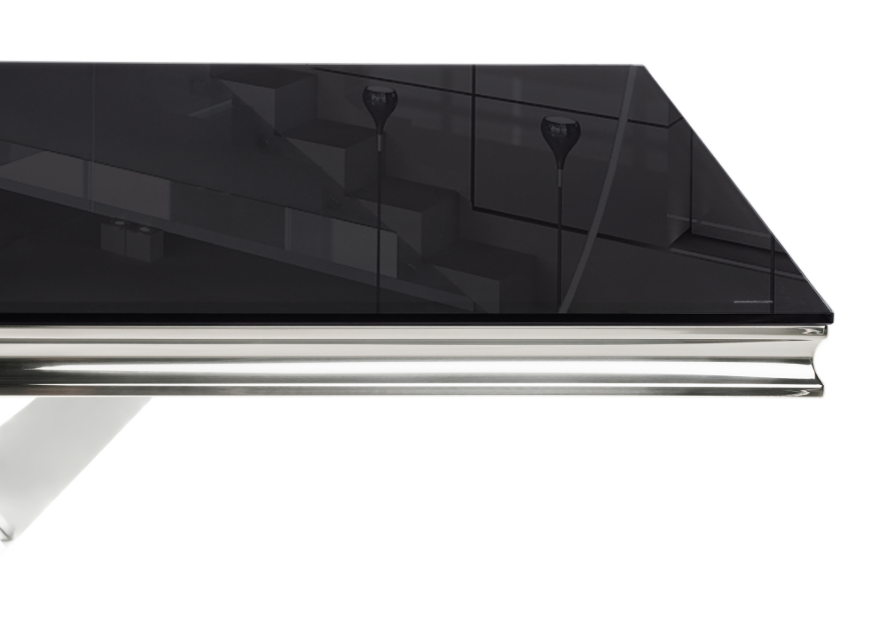 фото стол стеклянный woodville levon 200x100x75 black 15563 | 220svet.ru