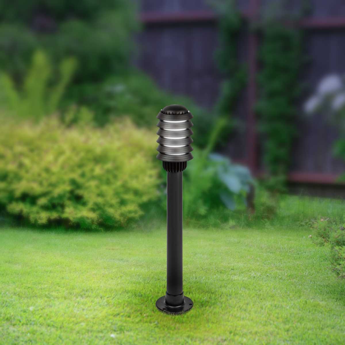 фото садово-парковый светильник эра «поллар» нту 01-60-015 напольный черный ip54 е27 max60вт h850мм б0057488 | 220svet.ru