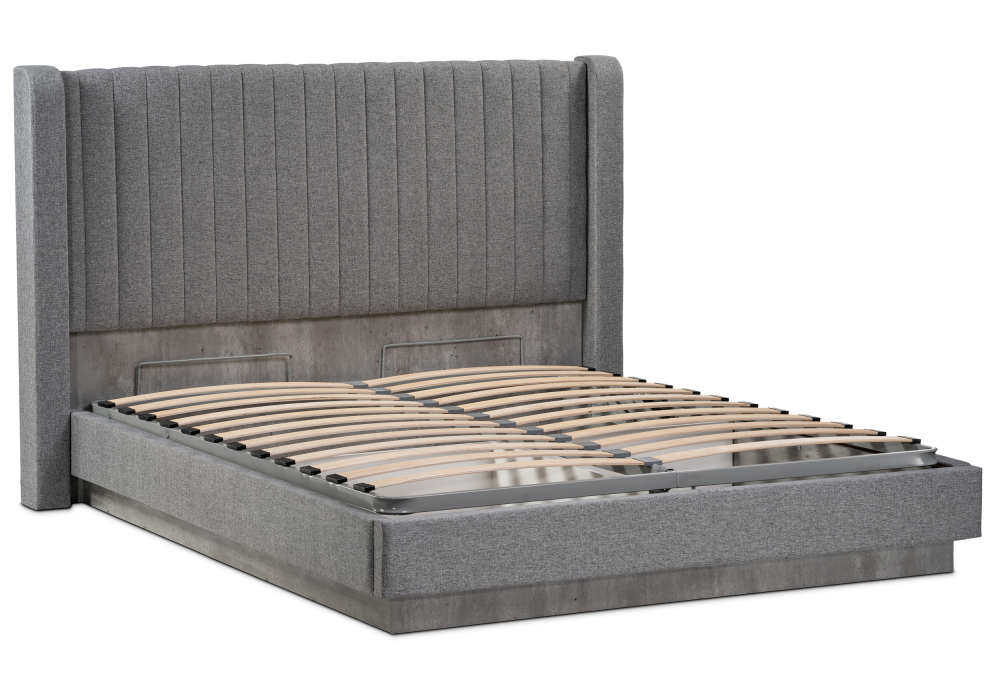 фото двуспальная кровать 160х200 woodville tulip с пм метрополитан грей / белая матовая 406291 | 220svet.ru