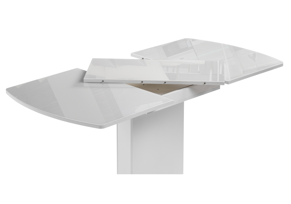 фото стол стеклянный woodville палмер 120(160)х80х75 белое стекло / белый 490090 | 220svet.ru