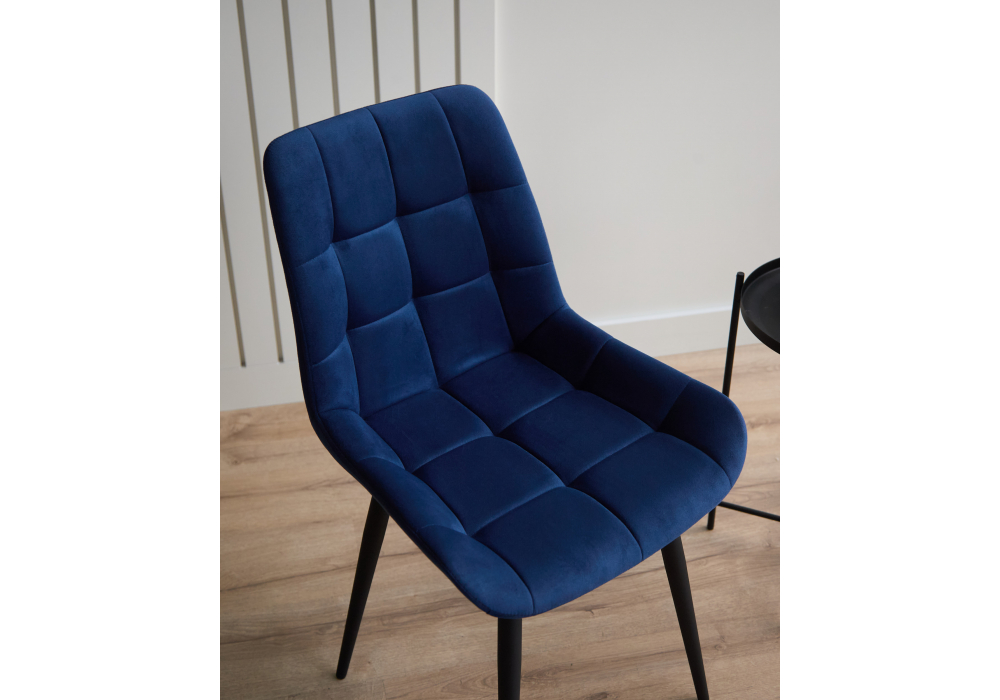 фото стул вращающийся на металлокаркасе woodville челси 360 к синий (zd 798) / черный 632534 | 220svet.ru