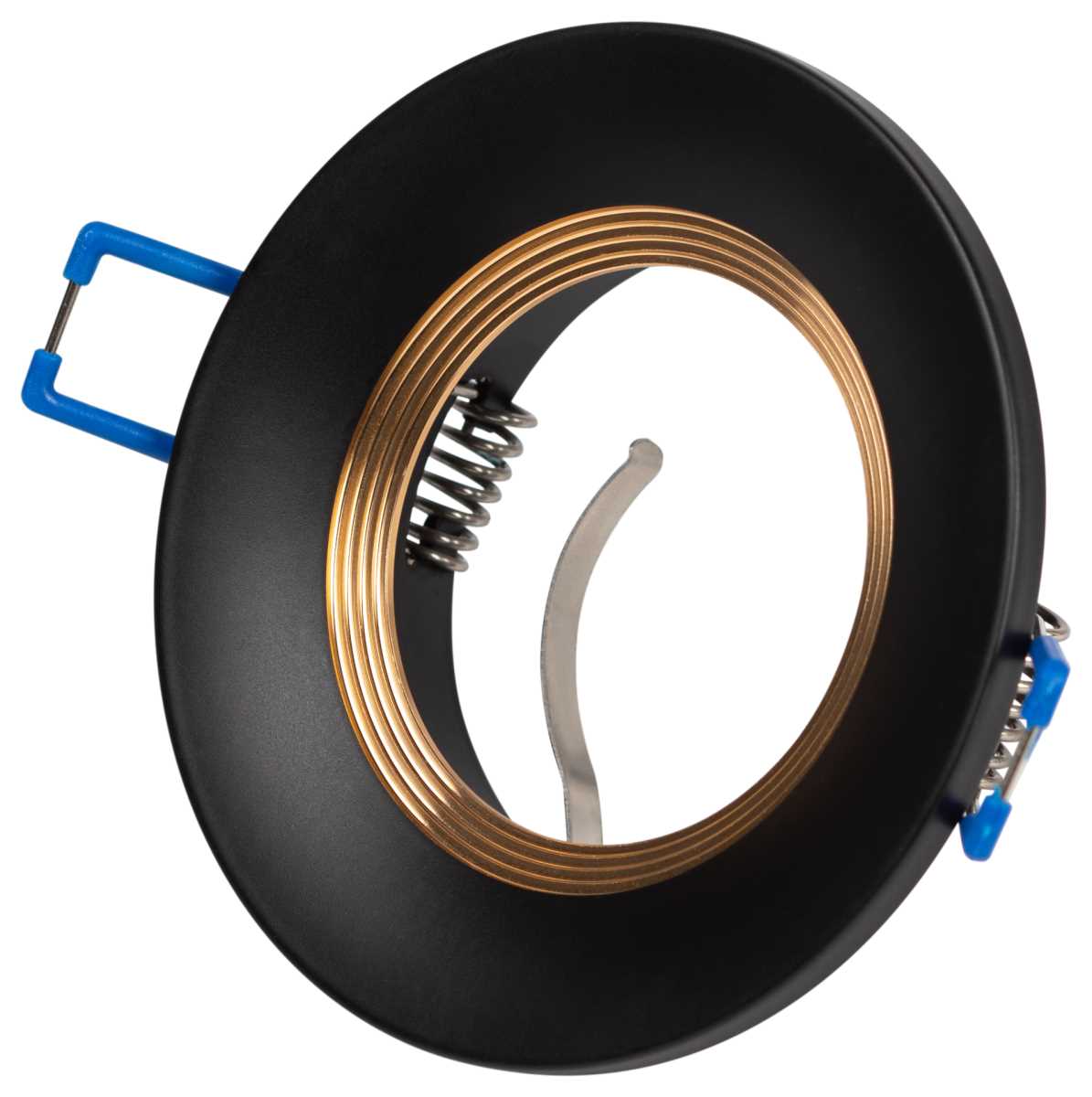 фото светильник встраиваемый алюминиевый эра kl107 bk/gd под лампу mr16 gu5.3 черный/золото б0061097 | 220svet.ru