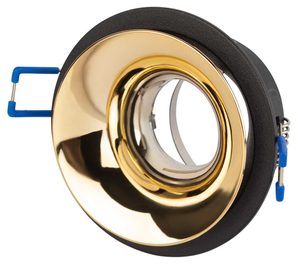 фото светильник встраиваемый декоративный эра kl103 bk/gd под лампу mr16 gu5.3 черный/золото б0056357 | 220svet.ru