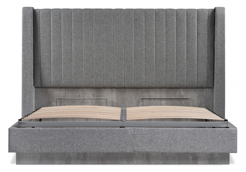 фото двуспальная кровать 160х200 woodville tulip с пм метрополитан грей / белая матовая 406291 | 220svet.ru