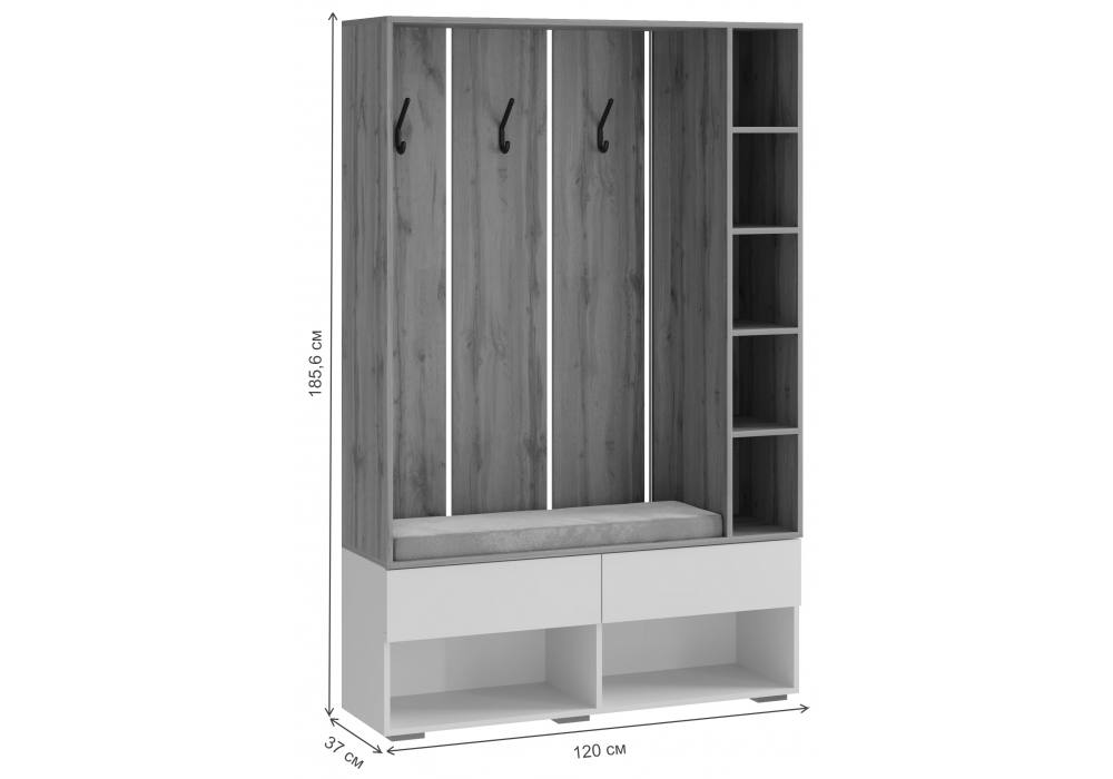 фото прихожая комплектация 2 woodville роут кашемир 596594 | 220svet.ru