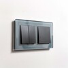 Миниатюра фото выключатель двухклавишный проходной werkel черные матовый w1122008 | 220svet.ru