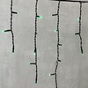 Миниатюра фото гирлянда бахрома 3,1x0,5м зеленая 220в 150 led провод черный пвх, ip54 ltc pil150-11-2g | 220svet.ru